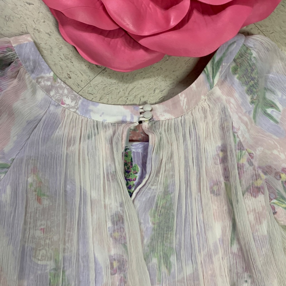 HD‎ IN PARIS Anthropologie Women's Sz 0 Dipped Chroma Swing Dress Purple Yellow - Picture 7 of 10